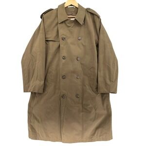 VTG Misty Harbor Tan Double Breasted Trench Coat Removable Fur Lined 44 L